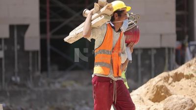 Group of workers working in the general contracting