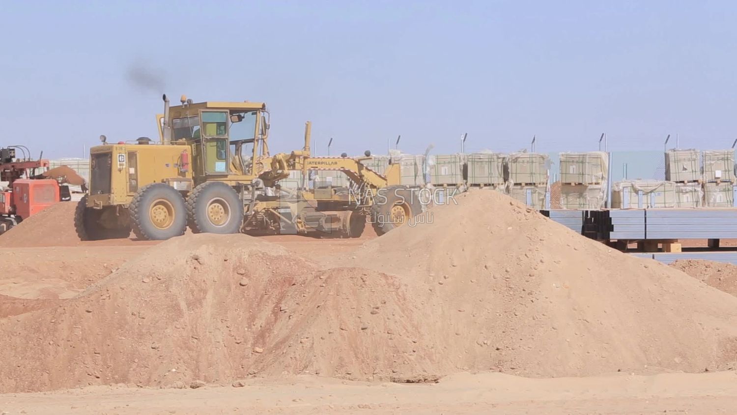 Man driving an excavator in solar energy