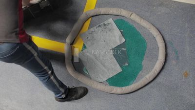 Man working in a factory, factory equipment