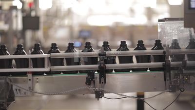 Packaging line at a cleaning factory, factory equipment