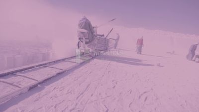 Man works on the machine  in a quarry
