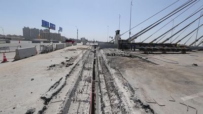 View of the bridge under construction