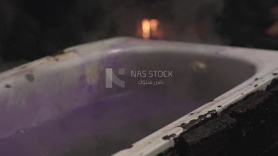 Basin filled with purple color