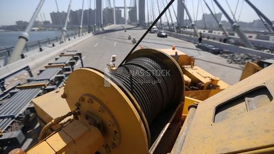 Cable wire reel in construction hoist