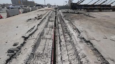 View of the bridge under construction