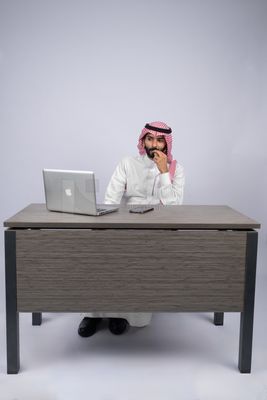 Gulf man busy with his work