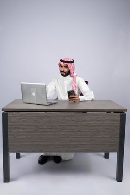 Gulf man busy with his work