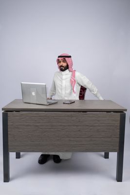 Gulf man busy with his work