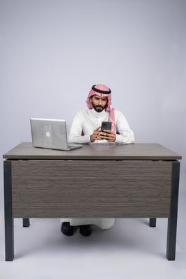 Gulf man busy with his work