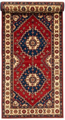Traditional oriental rug with geometric motifs