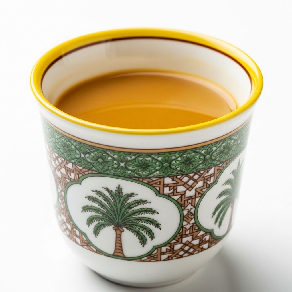 A traditional Arabic coffee cup It is filled with Arabic coffee