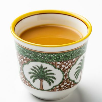 A traditional Arabic coffee cup It is filled with Arabic coffee