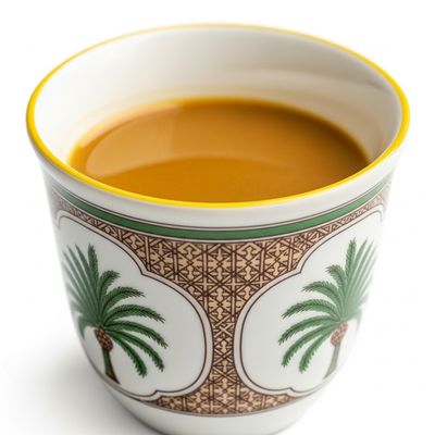 A traditional Arabic coffee cup It is filled with Arabic coffee