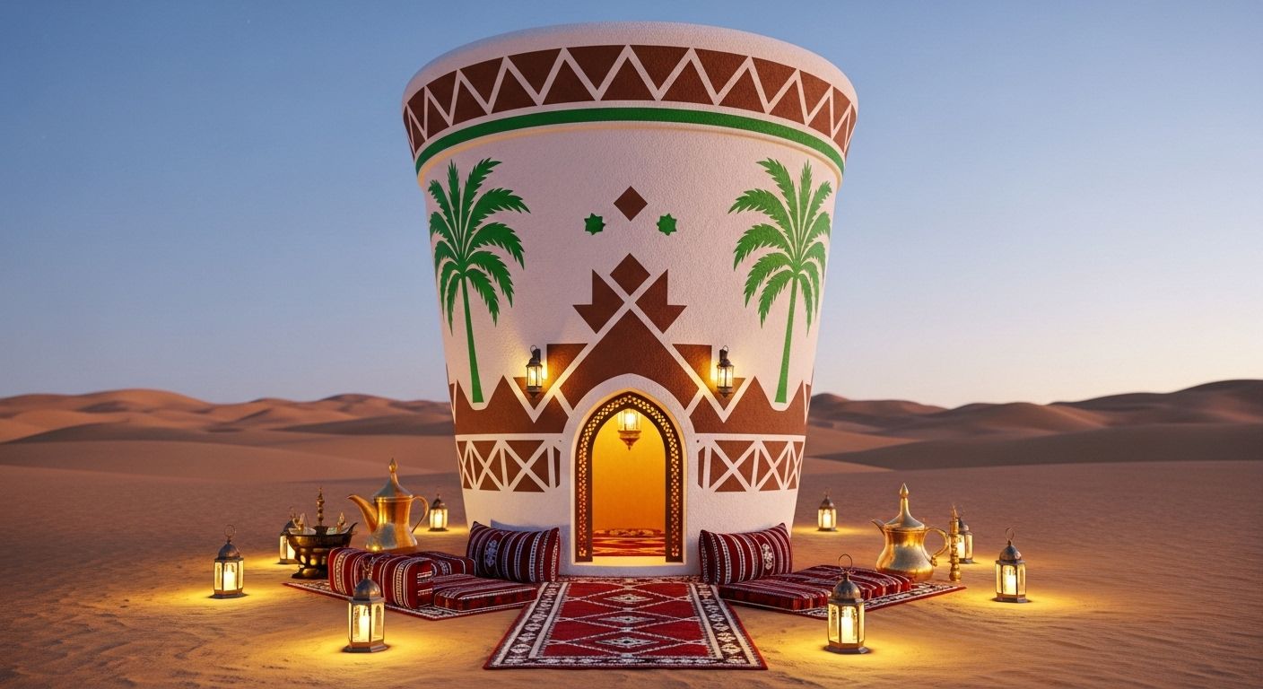 house in the shape of an Arabic coffee cup