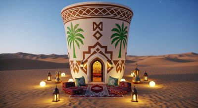 house in the shape of an Arabic coffee cup