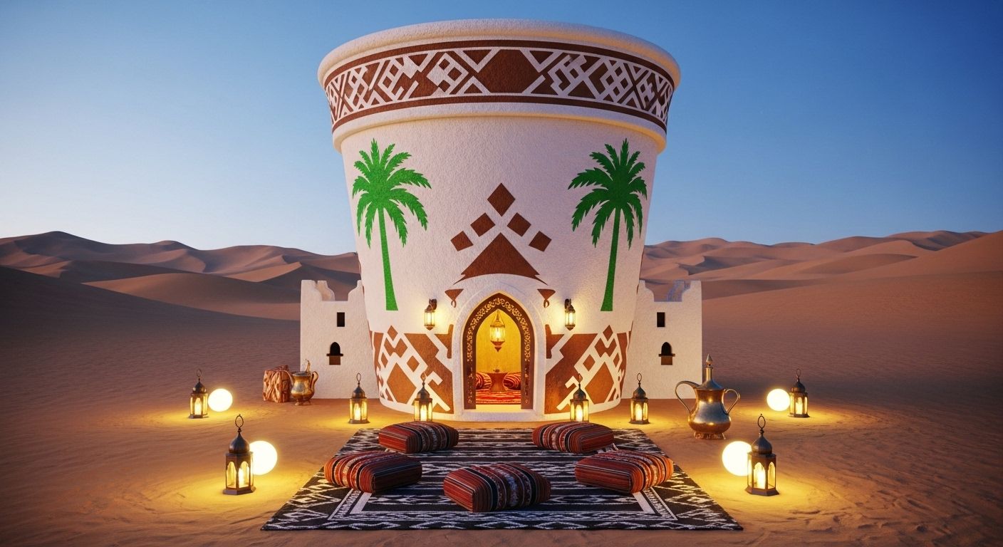 house in the shape of an Arabic coffee cup