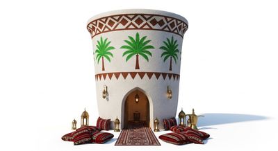 house in the shape of an Arabic coffee cup