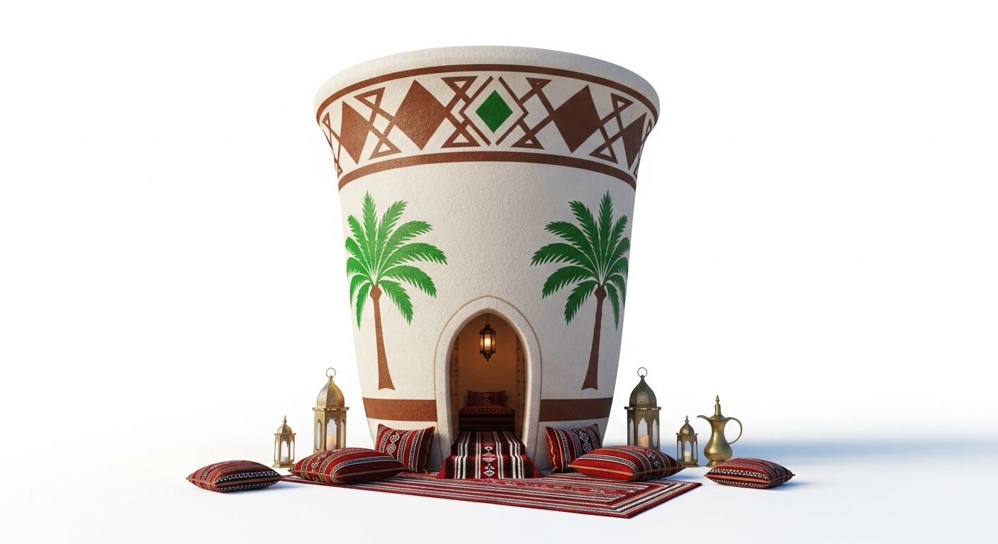 house in the shape of an Arabic coffee cup