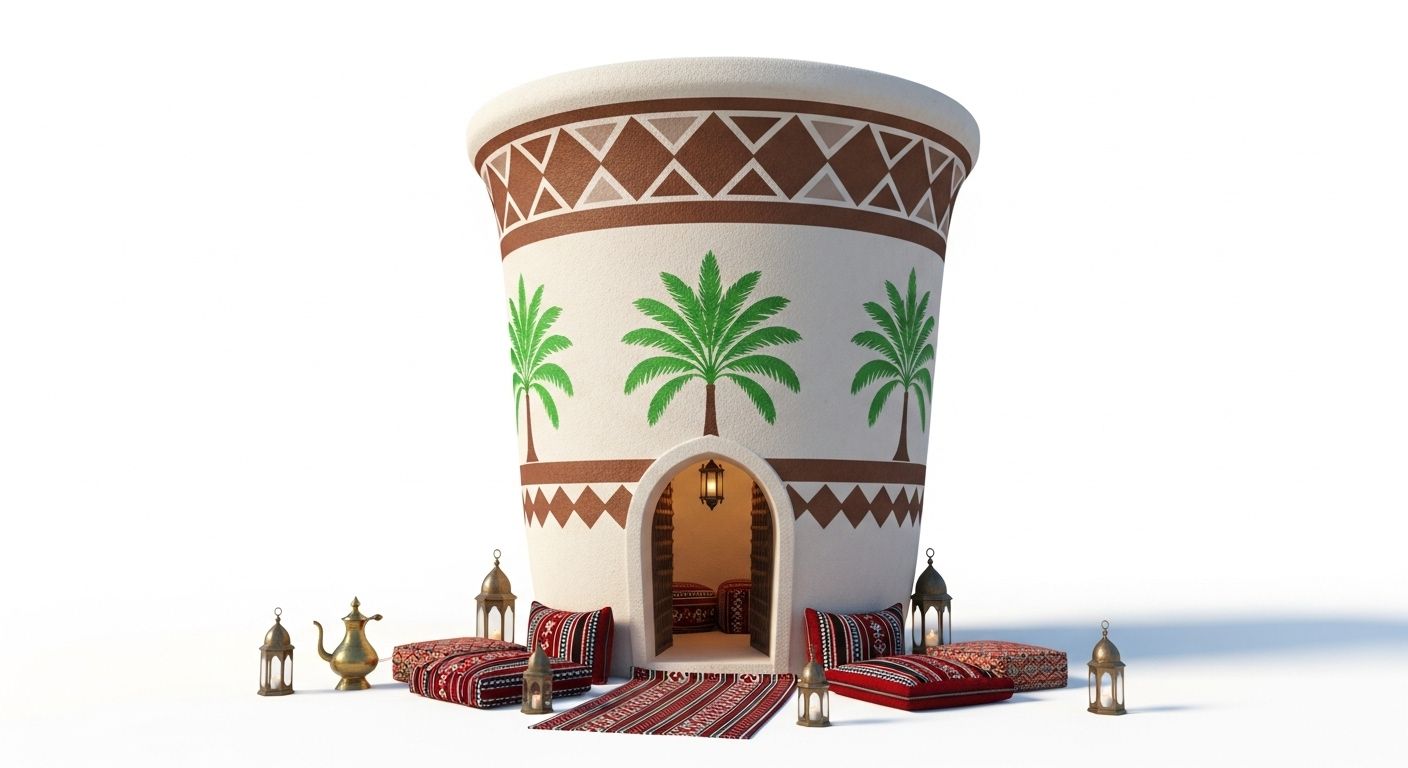 house in the shape of an Arabic coffee cup