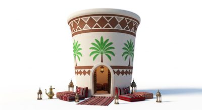 house in the shape of an Arabic coffee cup