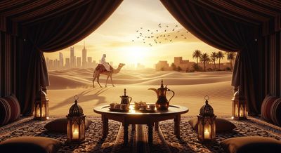 An AI-generated Arabian desert scene