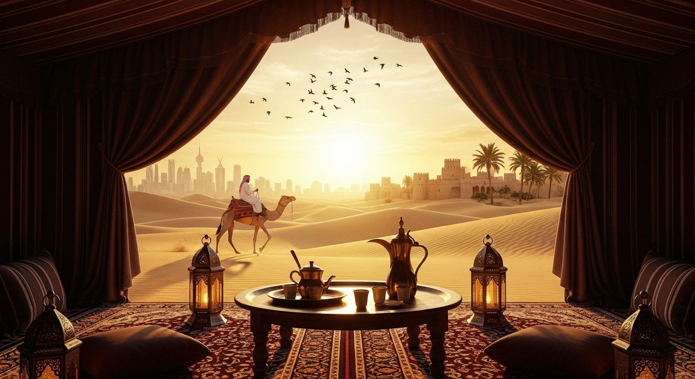 An AI-generated Arabian desert scene