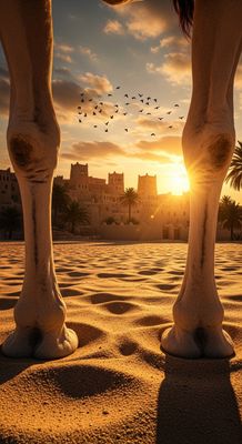 An AI-generated Arabian desert scene