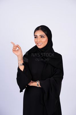 Gulf woman wearing black abaya and hijab