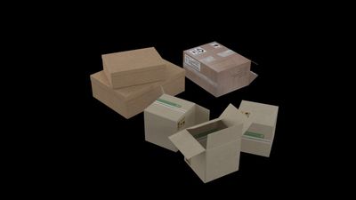3D Model of a set of cardboard boxes