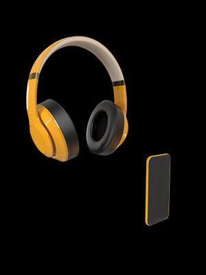 3D Model of a phone with headphones