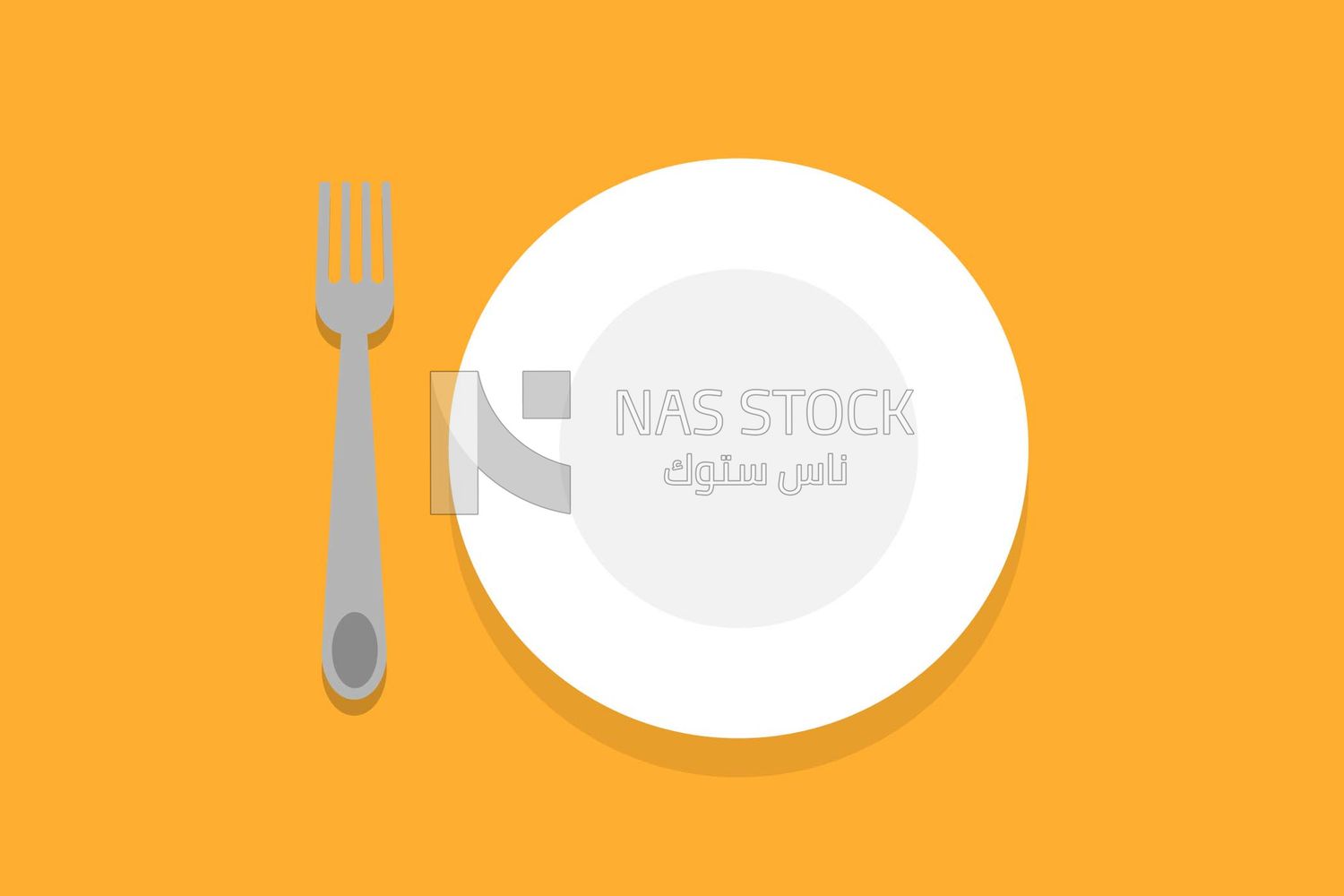 Plate with fork