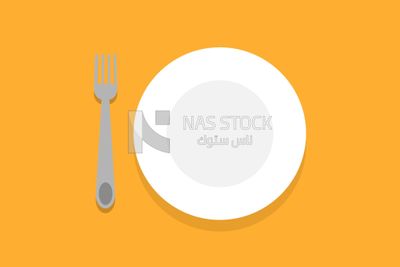 Plate with fork