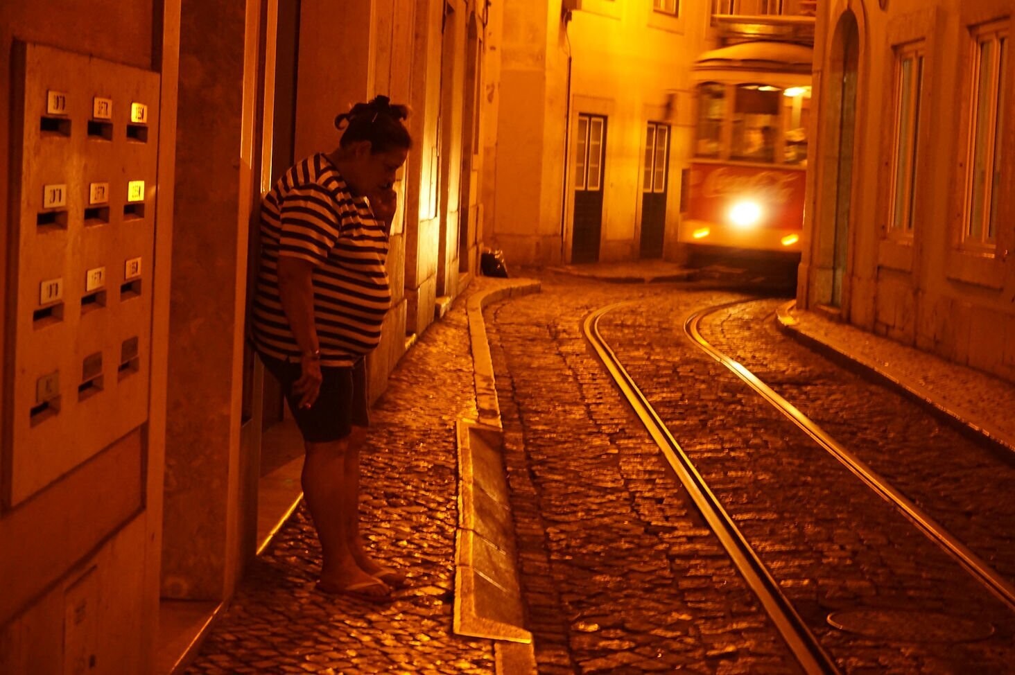 Waiting for the trolley