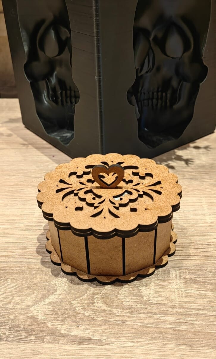 Holz Box mit Deckel, rund
