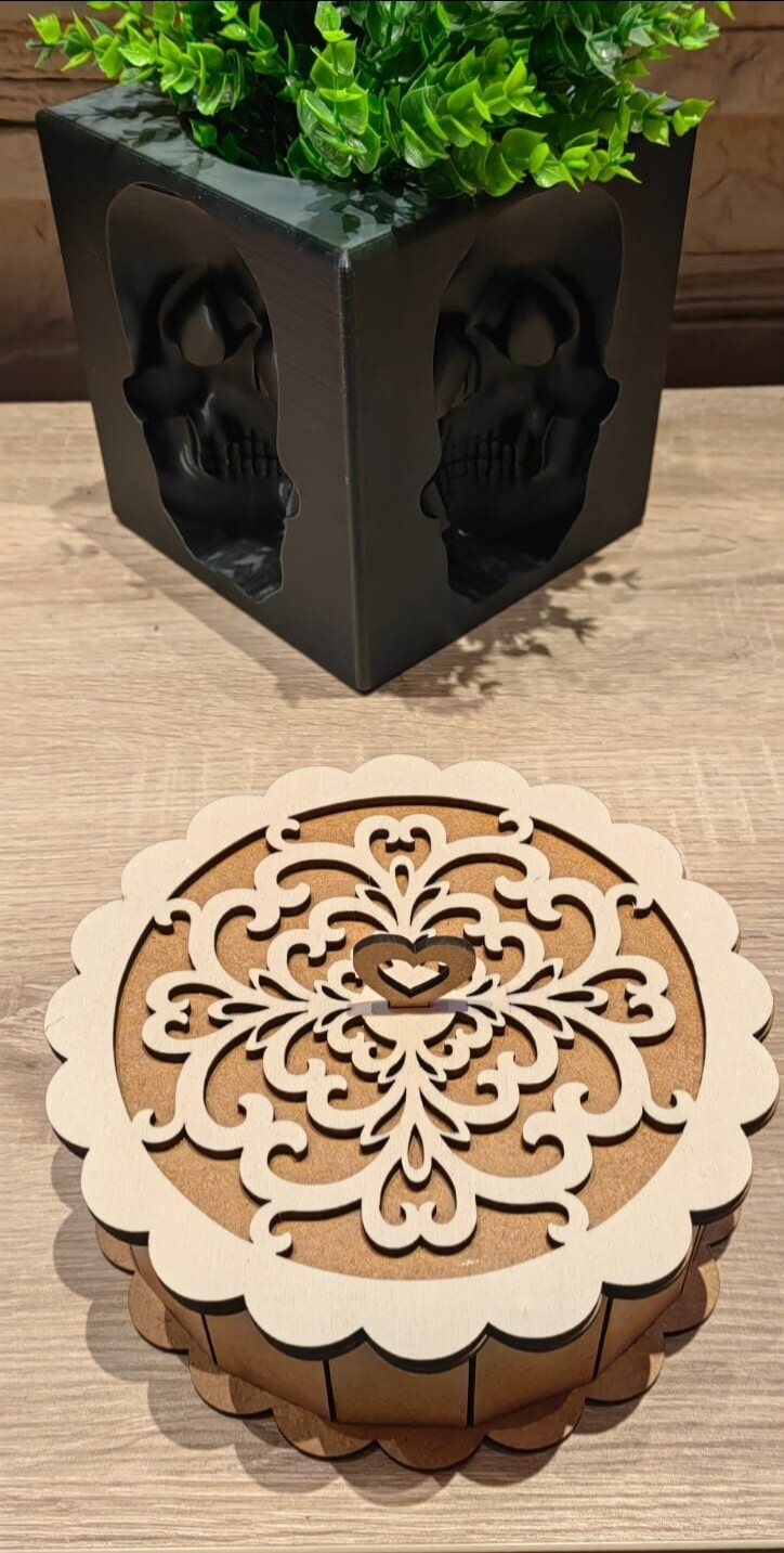Holz Box mit Deckel, rund