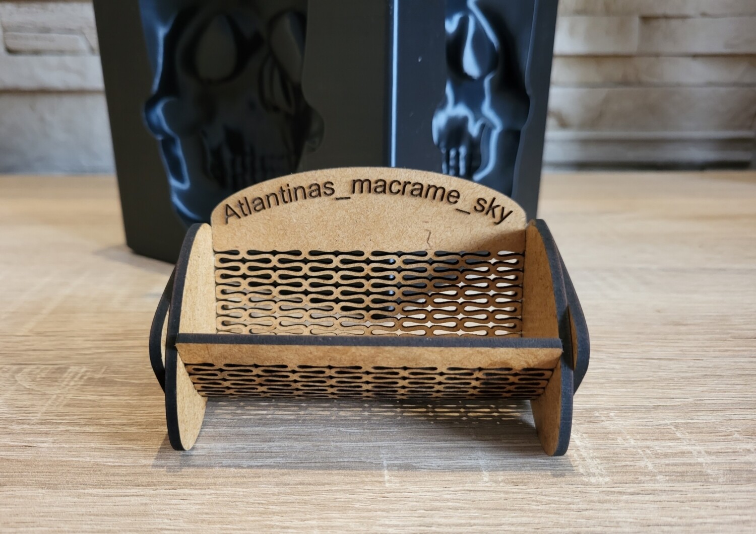 Visitenkarten Halter aus Holz, personalisierbar
