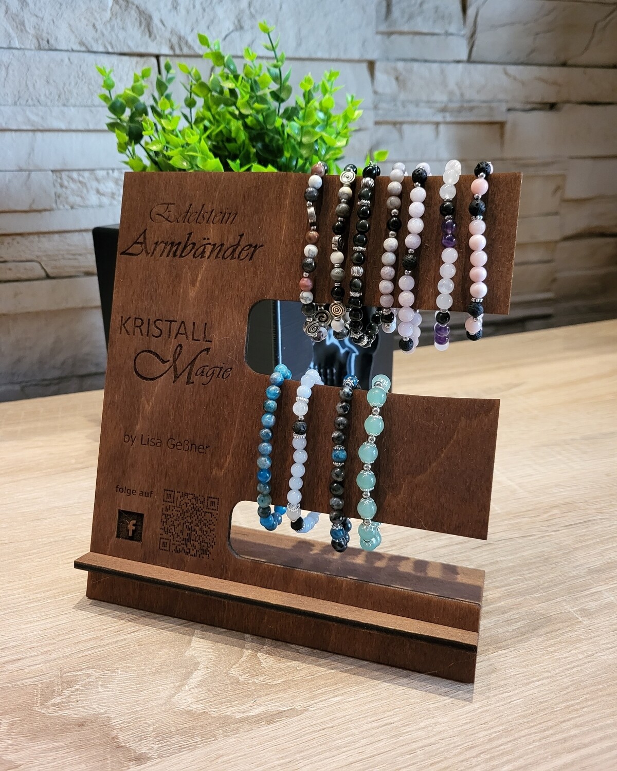 Armband Ständer aus Holz in verschiedenen Farben, personalisierbar