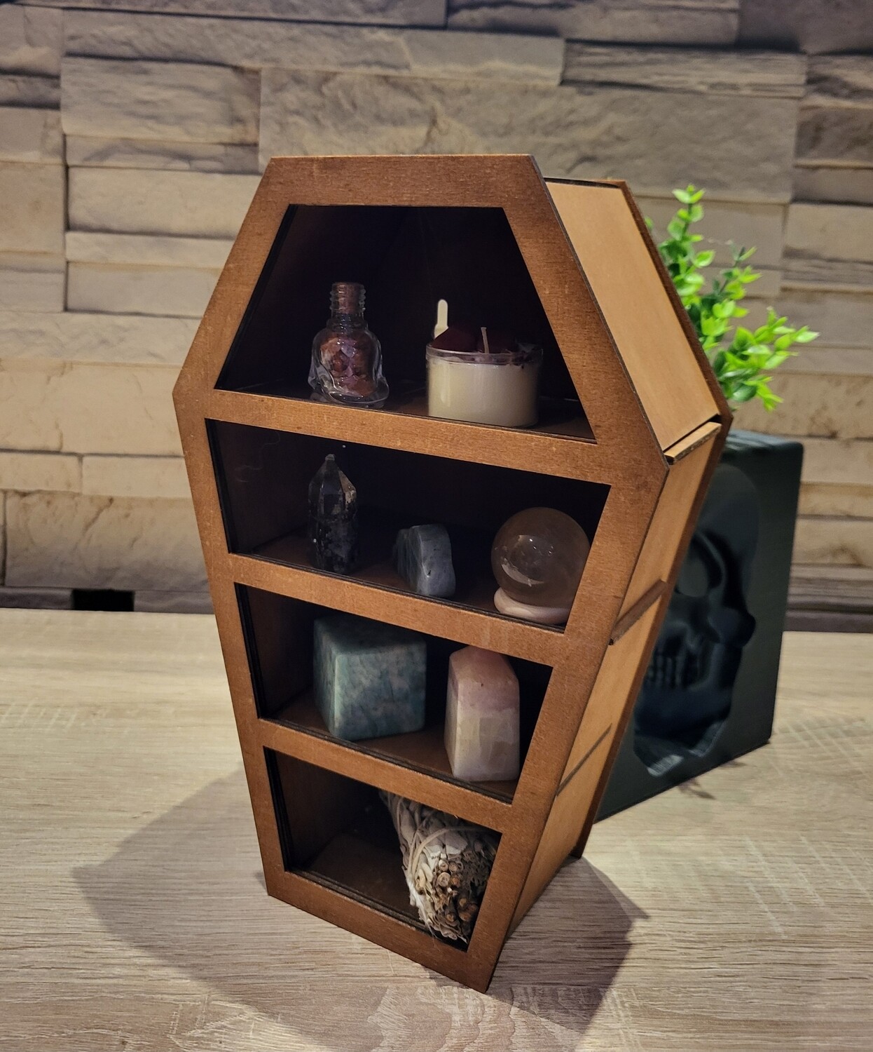 Sarg Regal aus Holz, handgefertigt. In verschiedenen Farben erhältlich.