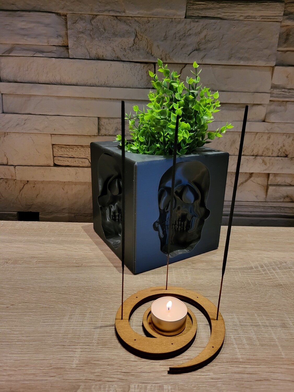 Räucherstäbchen Halter "Spirale" aus Holz, handgefertigt. In verschiedenen Farben erhältlich