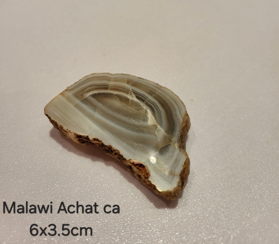 Malawi Achat Endstück, einseitig poliert