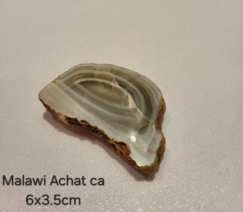 Malawi Achat Endstück, einseitig poliert