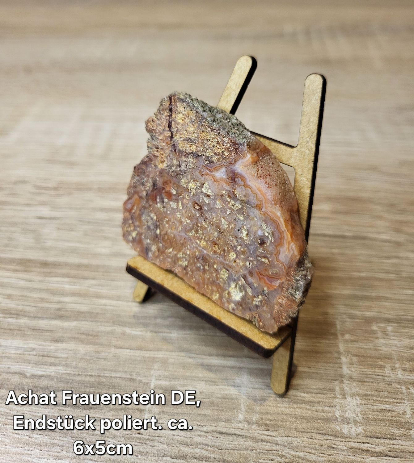 Achat aus Frauenstein DE, Endstück einseitig poliert