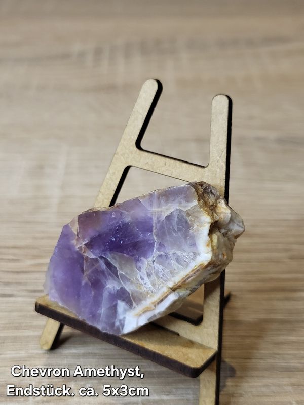 Chevron Amethyst Endstück, einseitig poliert