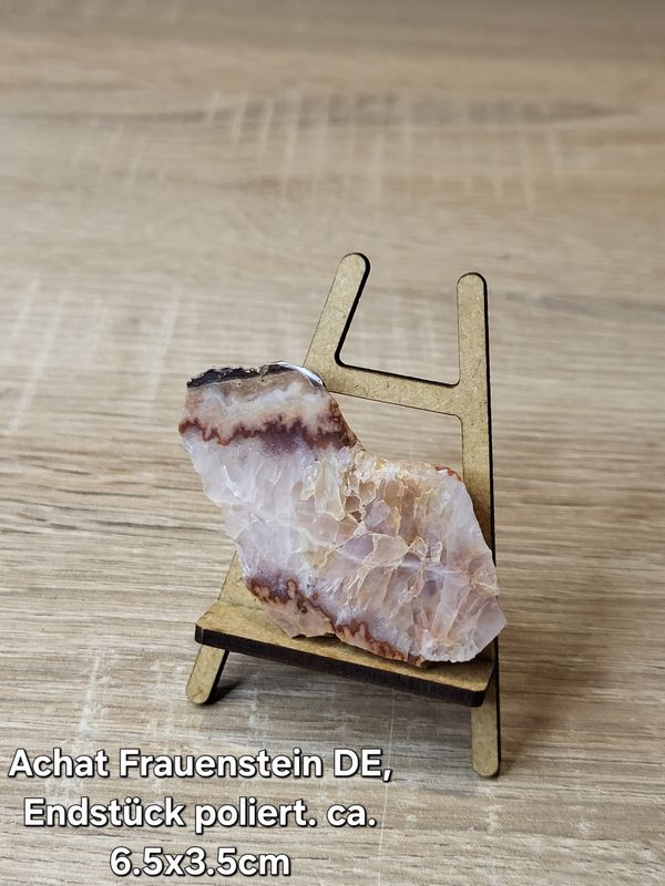 Achat aus Frauenstein DE, Rohstein Endstück einseitig poliert