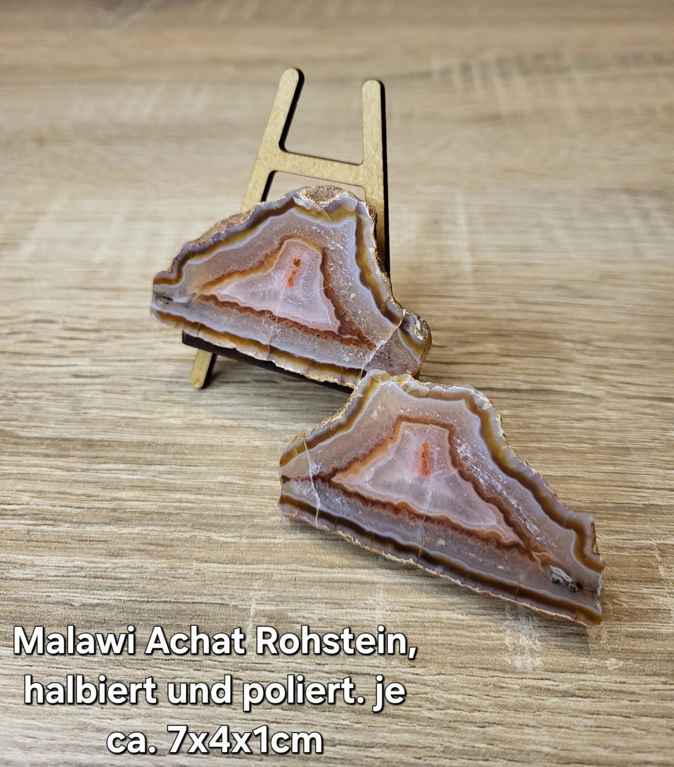 Malawi Achat Knolle halbiert und poliert. Set