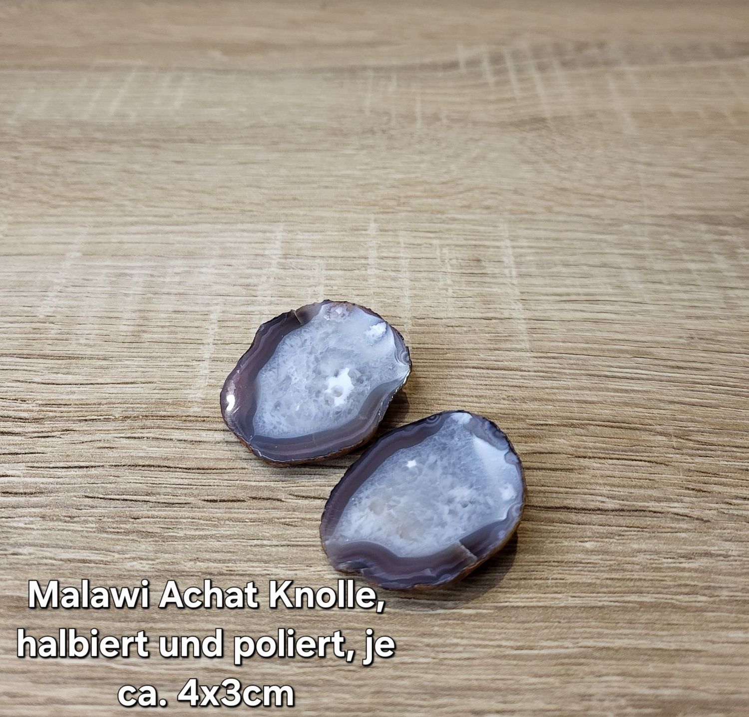 Malawi Achat Knolle halbiert und poliert, Set