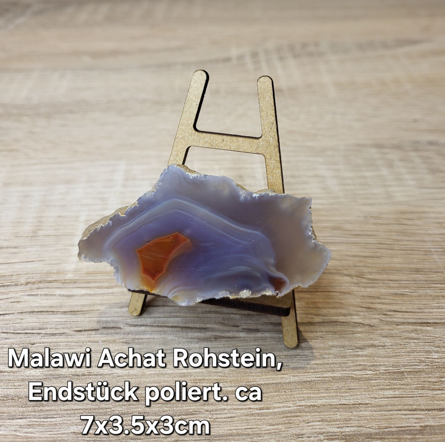 Malawi Achat Endstück, einseitig poliert