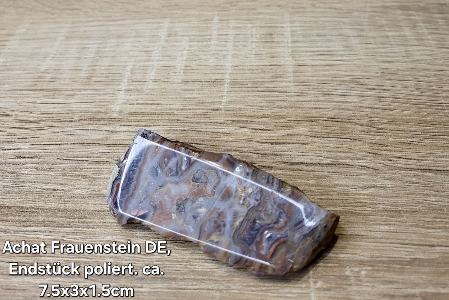 Achat aus Frauenstein DE, Endstück einseitig poliert