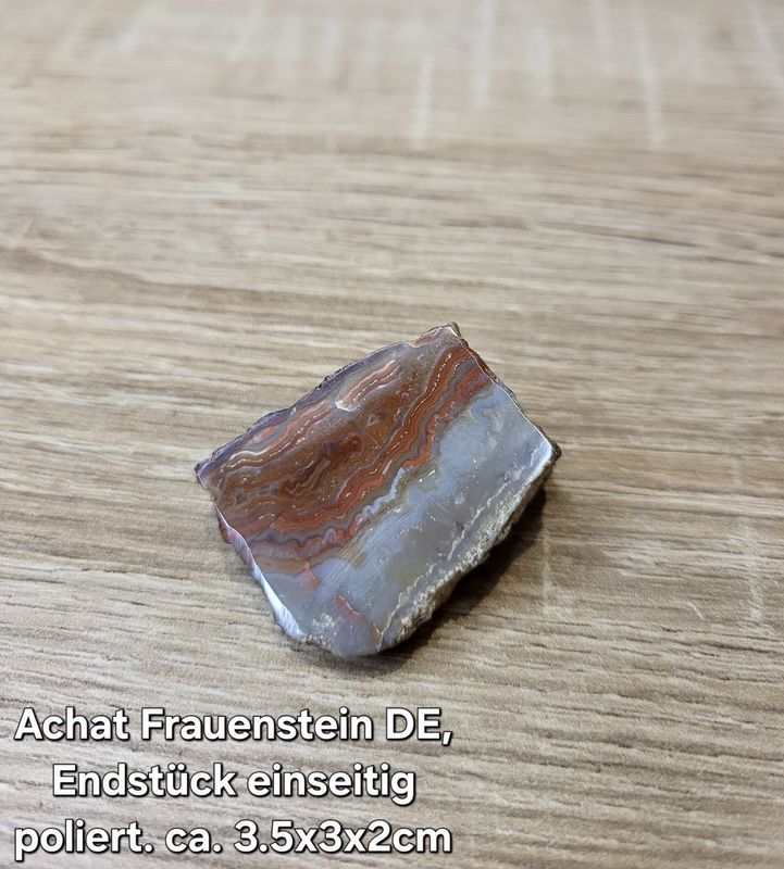 Achat aus Frauenstein DE, Endstück einseitig poliert