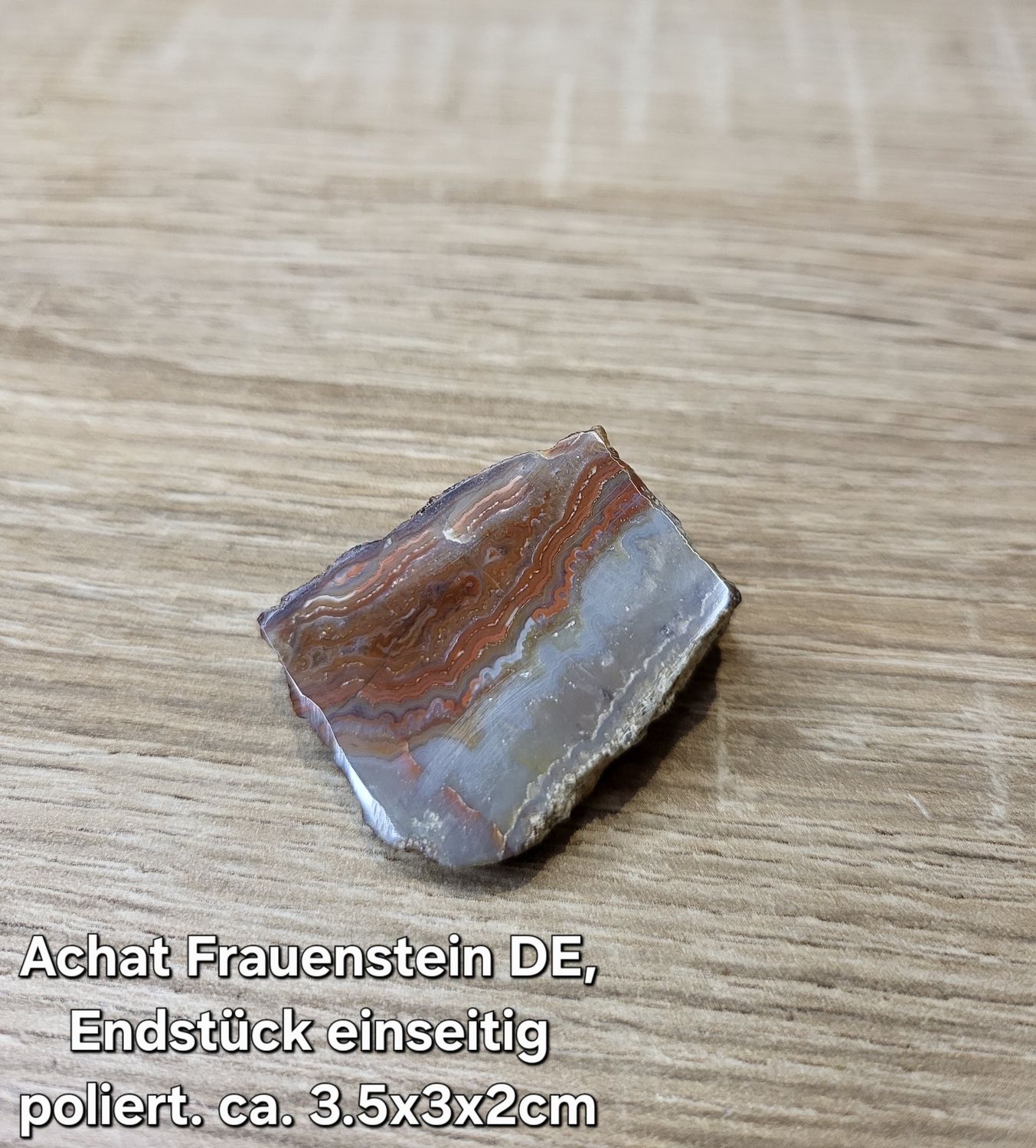 Achat aus Frauenstein DE, Endstück einseitig poliert